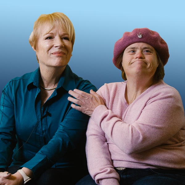 janet and christie on blue