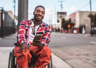 disabled men in a wheelchair